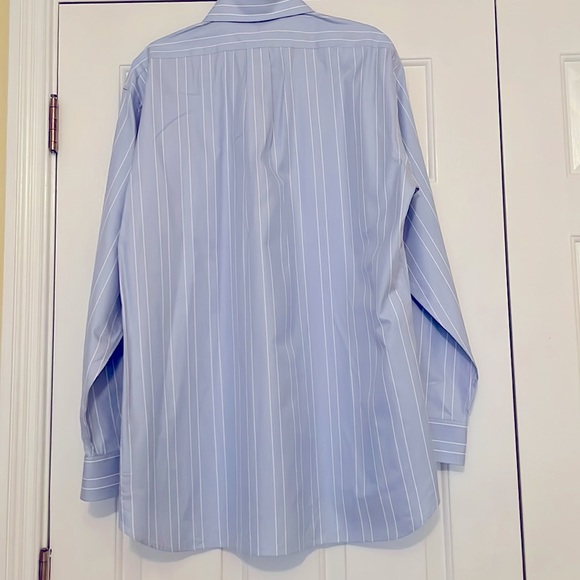 BURBERRY Pale Blue & White Striped Shirt - Picture 5 of 13